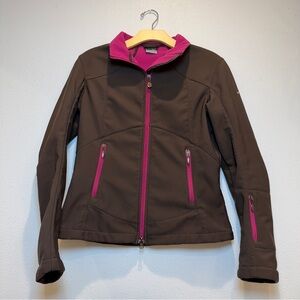 Nike Women’s Full Zip Softshell Jacket Size Medium Brown and Magenta